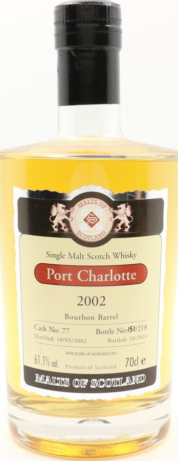 Port Charlotte 2002 MoS Bourbon Barrel #77 61.1% 700ml