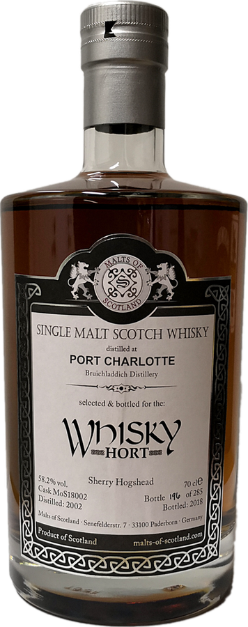 Port Charlotte 2002 MoS Sherry Hogshead Whiskyhort Oberhausen 58.2% 700ml