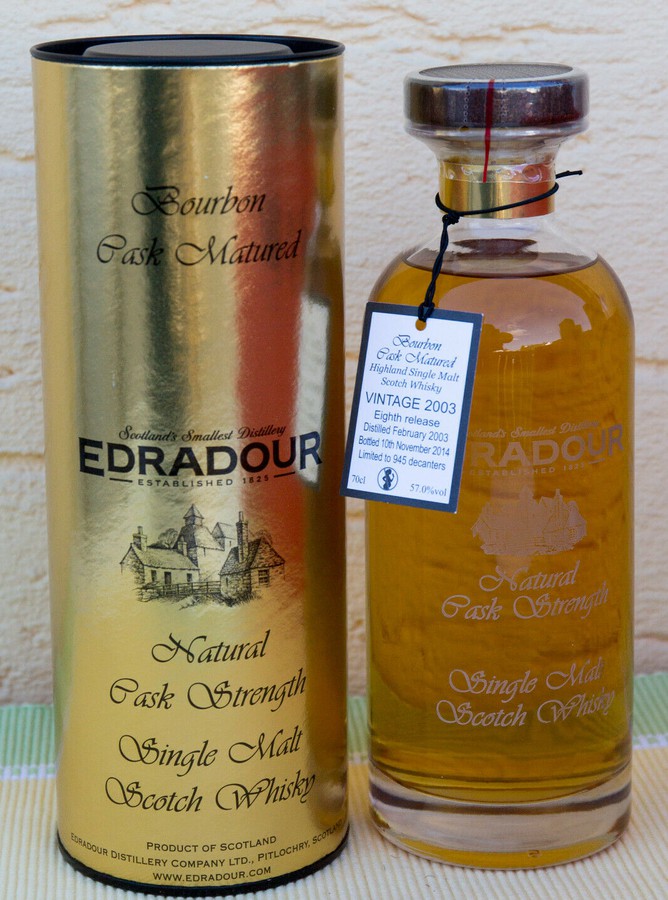 Edradour 2003 Natural Cask Strength 8th Release Bourbon Casks 57% 700ml
