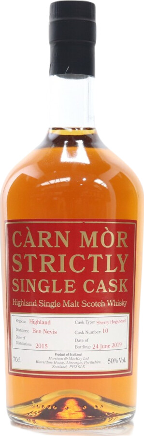 Ben Nevis 2015 MMcK Carn Mor Strictly Single Cask Sherry Hogshead #10 50% 700ml