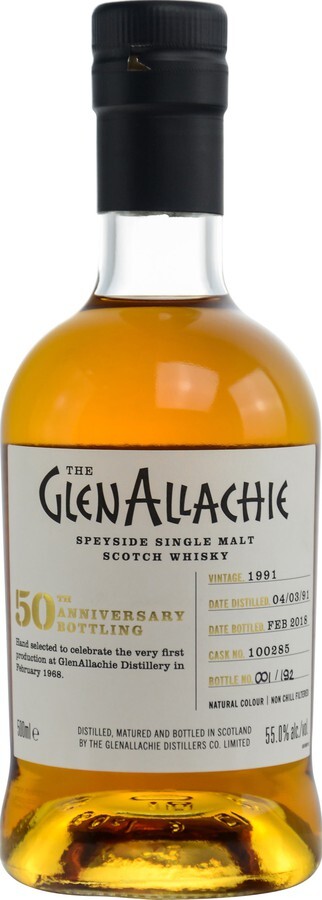 Glenallachie 1991 50th Anniversary Bottling #100285 55% 500ml