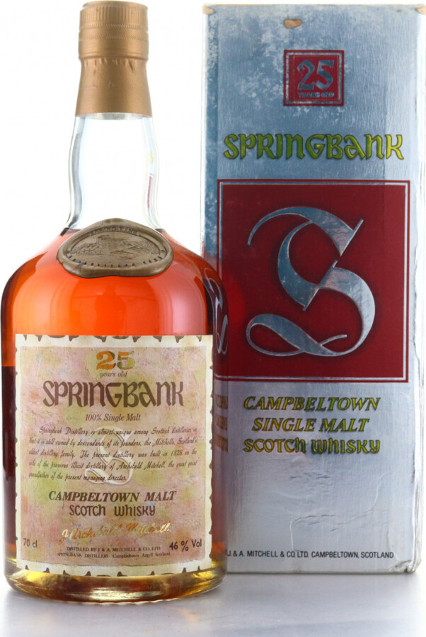 Springbank 25yo Archibald Mitchell Round Dumpy Parchment style label Sherry Cask 46% 700ml