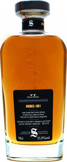 Ardbeg 1991 SV Cask Strength Collection Refill Sherry Hogshead #2045302 40th Anniversary of Kirsch Whisky 51% 700ml