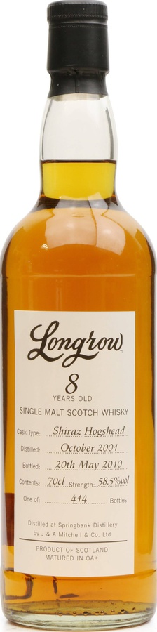 Longrow 2001 Open Day Bottling Shiraz Hogshead 58.5% 700ml