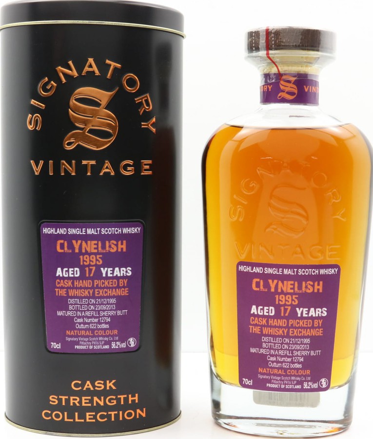Clynelish 1995 SV Cask Strength Collection Refill Sherry Butt #12794 The Whisky Exchange 56.2% 700ml