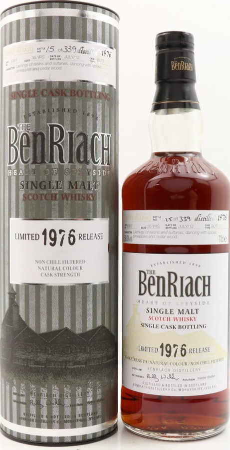 BenRiach 1976 Single Cask Bottling Batch 9 Sherry Butt #6967 59% 700ml