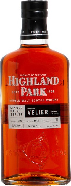 Highland Park 2004 Single Cask Series Refill Butt #6220 Velier 62.5% 700ml