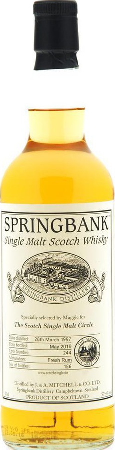 Springbank 1997 Private Bottling Fresh Rum Cask #244 The Scotch Single Malt Circle 57.4% 700ml