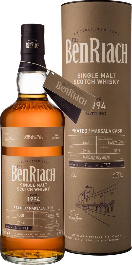 BenRiach 1994 Single Cask Bottling Batch 16 Marsala Hogshead #6500 51.8% 700ml