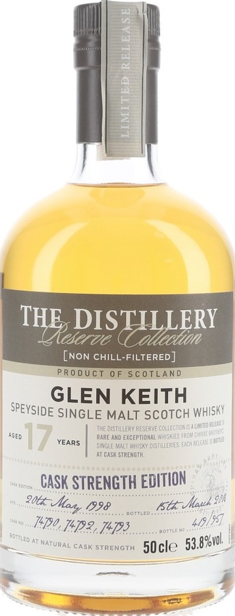 Glen Keith 1998 The Distillery Reserve Collection 74790, 74792, 74793 53.8% 500ml