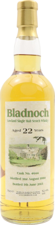 Bladnoch 1990 22yo Bourbon Cask #4644 52.4% 700ml