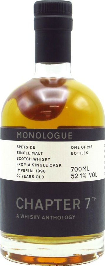 Imperial 1998 Ch7 A Whisky Anthology Monologue Bourbon Barrel #104355 Europe & Asia 52.1% 700ml