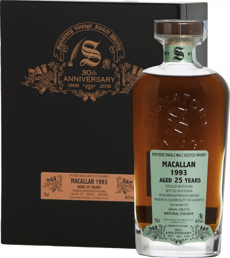 Macallan 1993 SV 30th Anniversary Hogshead + Sherry Butt 13/1 48% 700ml