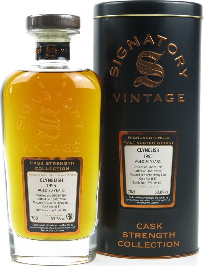 Clynelish 1995 SV Cask Strength Collection Refill Sherry Butt #8687 53.6% 700ml