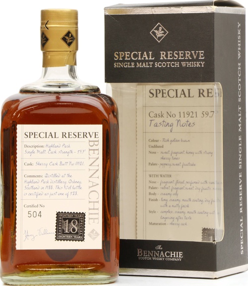 Highland Park 1988 Ben Special Reserve Sherry Butt #11921 59.7% 700ml