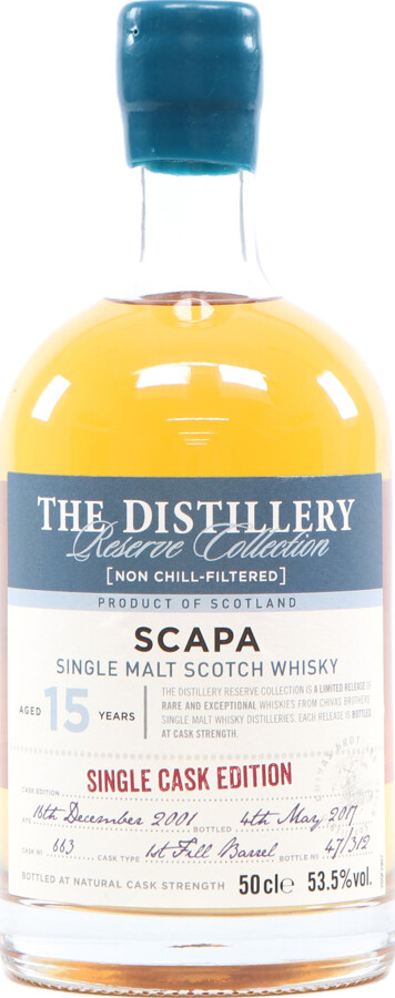 Scapa 2001 The Distillery Reserve Collection 1st Fill Barrel #663 53.5% 500ml