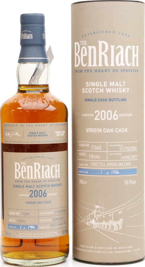 BenRiach 2006 Single Cask Bottling Batch 14 #7360 58.9% 700ml