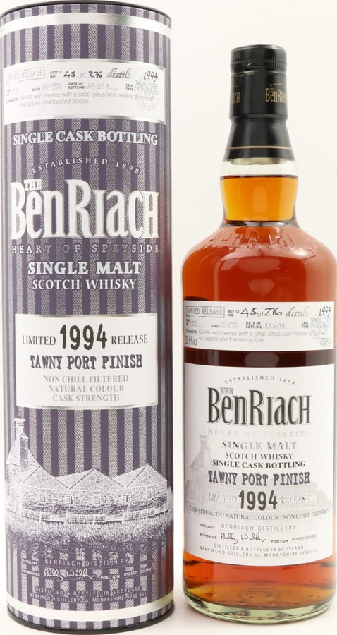 BenRiach 1994 Single Cask Bottling Batch 11 #1703 55.6% 700ml