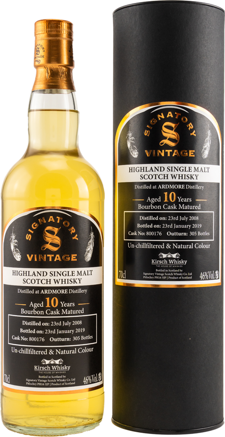 Ardmore 2008 SV Un-chillfiltered & Natural Colour Ex-Bourbon #800176 Kirsch Whisky 46% 700ml