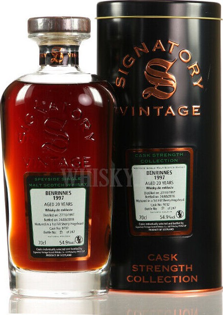 Benrinnes 1997 SV Cask Strength Collection 1st Fill Sherry Hogshead #9732 whisky.de Exclusive 54.9% 700ml