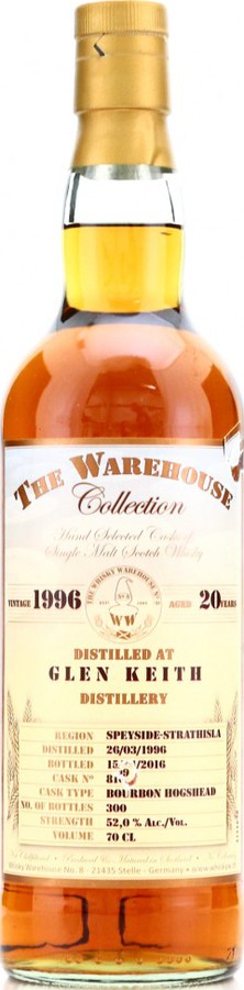 Glen Keith 1996 WW8 The Warehouse Collection Bourbon Hogshead #8109 52% 700ml