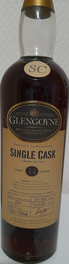 Glengoyne 1993 Pedro Ximenez Single Cask #876 57.9% 700ml
