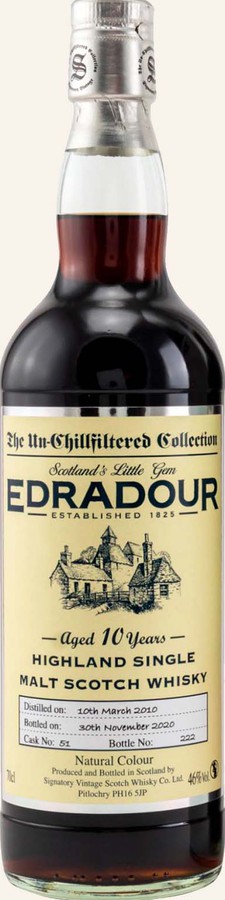 Edradour 2009 SV The Un-Chillfiltered Collection #51 46% 700ml
