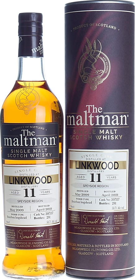 Linkwood 2009 MBl The Maltman Bourbon Hogshead #307137 53.7% 700ml