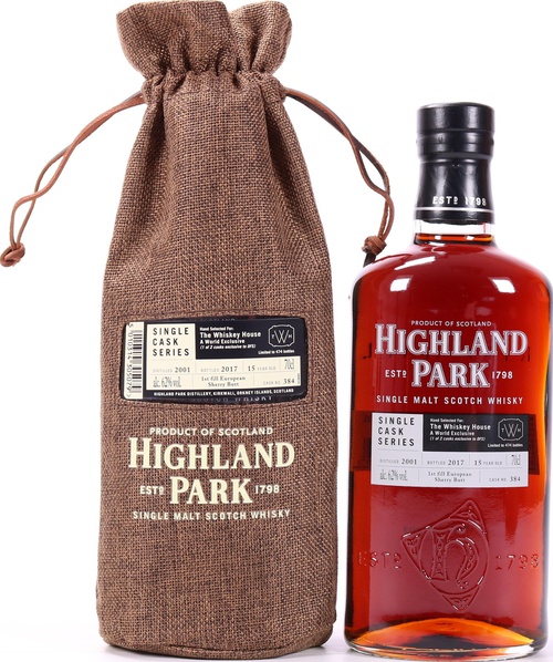 Highland Park 2001 Single Cask Series 1st Fill European Sherry Butt #384 The Whiskey House 62% 700ml