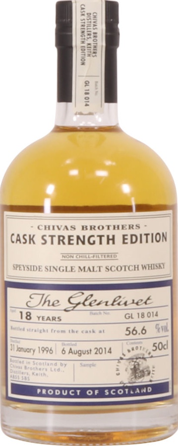 Glenlivet 1996 Chivas Brothers Cask Strength Edition Batch GL 18 014 56.6% 500ml