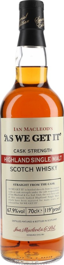 As We Get It 8yo IM Highland Single Malt 67.9% 700ml
