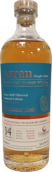 Arran 2005 Premium Casks Ex-bourbon 2005/104 Belgium and Luxembourg 54.5% 700ml