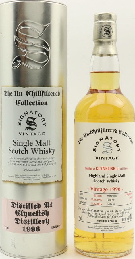 Clynelish 1996 SV The Un-Chillfiltered Collection #6405 46% 700ml