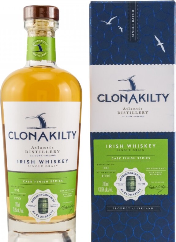 Clonakilty Bordeaux Cask Finish Cask Finish Series Batch 001 43.6% 700ml