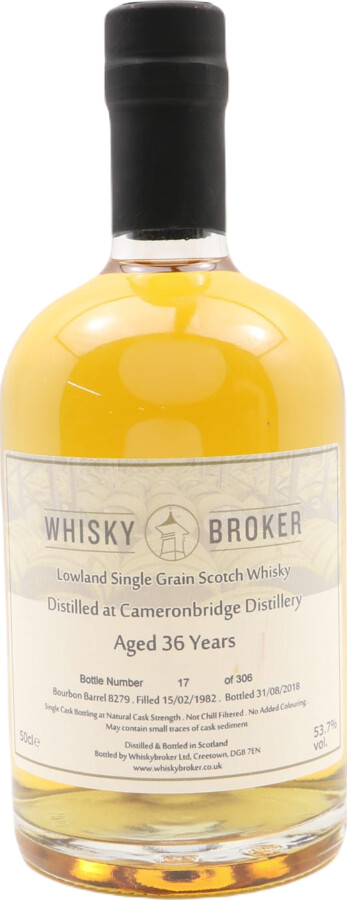 Cameronbridge 1982 WhB Bourbon Barrel #8279 53.7% 500ml