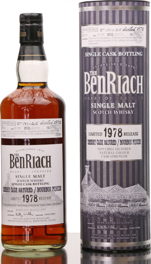 BenRiach 1978 Single Cask Bottling Batch 11 #5469 41.7% 700ml