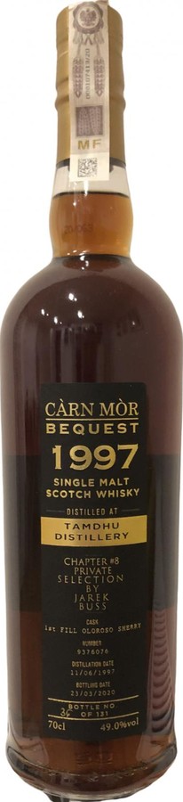 Tamdhu 1997 MMcK Carn Mor Celebration of the Cask 1st Fill Oloroso Sherry #9376076 49% 700ml