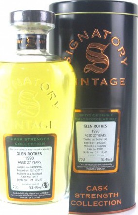 Glenrothes 1990 SV Cask Strength Collection #19015 53.4% 700ml
