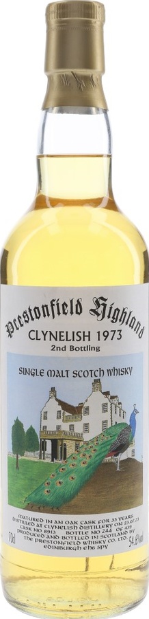 Clynelish 1973 SV Prestonfield 2nd Bottling Sherry butt #8913 54.6% 700ml