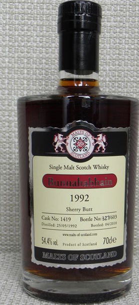 Bunnahabhain 1992 MoS Sherry Butt #1419 54.4% 700ml