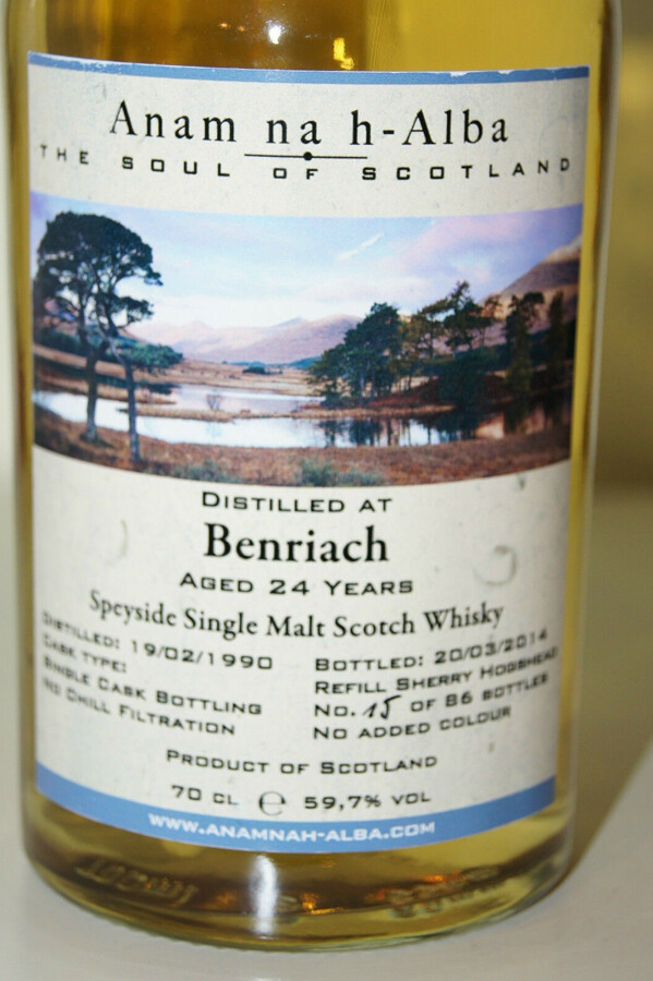 BenRiach 1990 ANHA The Soul of Scotland 24yo Refill Sherry Hogshead 59.7% 700ml
