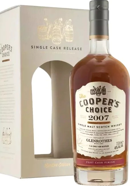 Glenrothes 2007 VM The Cooper's Choice #1929 46% 700ml