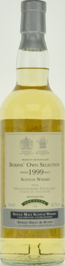 Mannochmore 1999 BR Berrys Own Selection #5398 International Whisky Society 56.7% 700ml