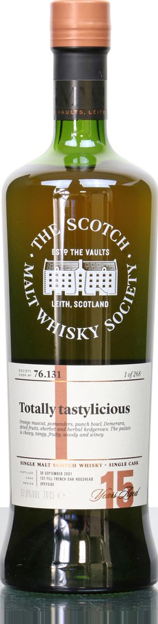 Mortlach 2001 SMWS 76.131 Totally tastylicious 1st Fill French Oak Hogshead 57.8% 700ml