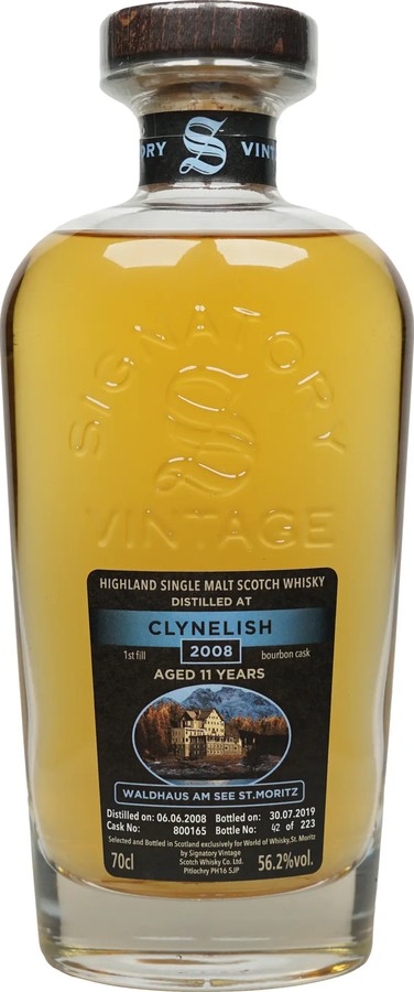 Clynelish 2008 SV Waldhaus am See St. Moritz 1st Fill Bourbon Cask #800165 World of Whisky St.Moritz Exclusive 56.2% 700ml