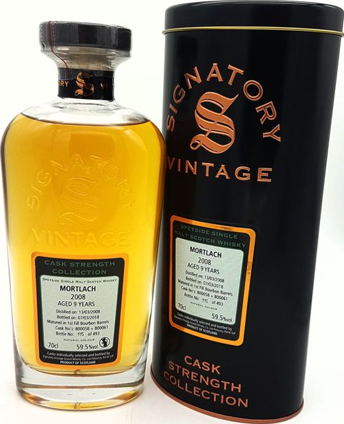 Mortlach 2008 SV Cask Strength Collection 1st Fill Bourbon Barrels 800058 + 800061 59.5% 700ml