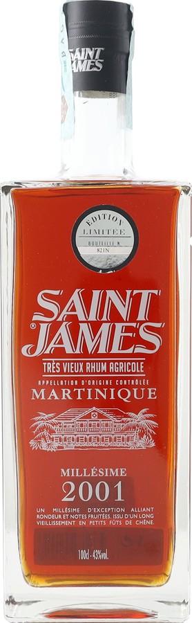 Saint James 2001 Tres Vieux Agricole Martinique 43% 1000ml