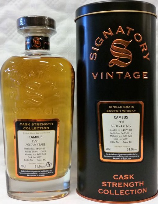 Cambus 1991 SV Cask Strength Collection Refill Butt #55891 51.9% 700ml