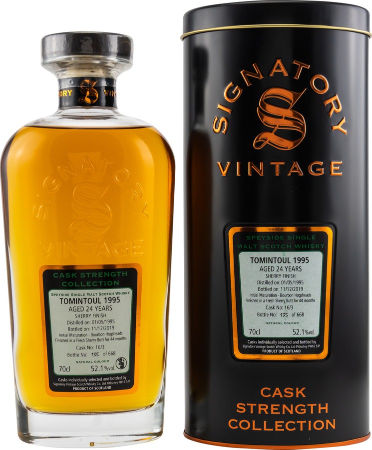 Tomintoul 1995 SV Cask Strength Collection 16/3 52.1% 700ml