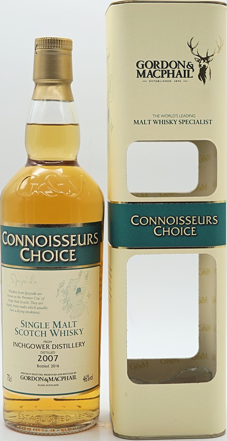 Inchgower 2007 GM Connoisseurs Choice 1st Fill Sherry Butt 46% 700ml